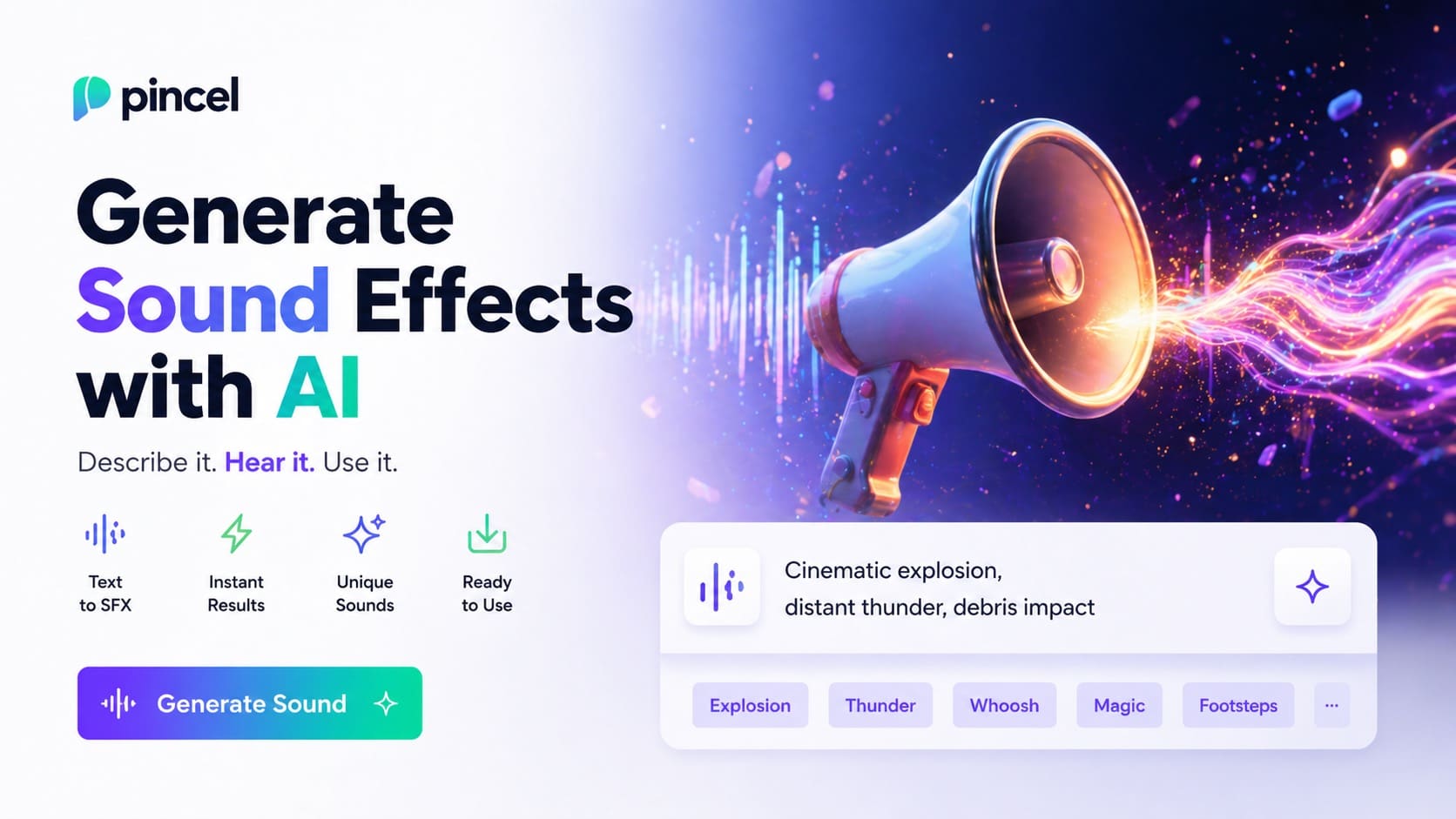 AI Sound Effect Generator - Pincel